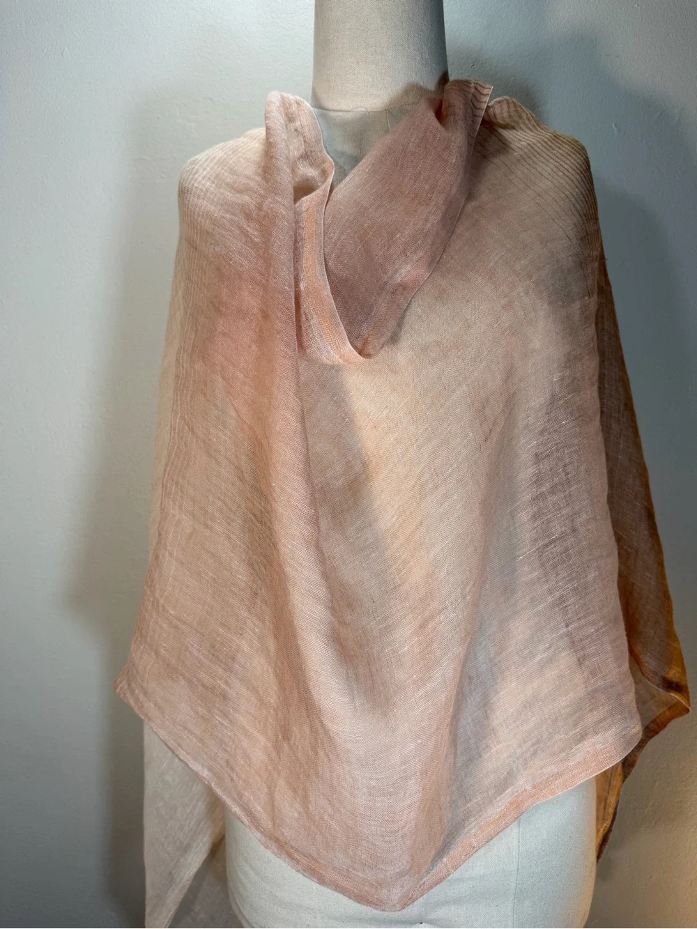 ETRO Ombre Linen Scarf in Blush, Cream & Brown